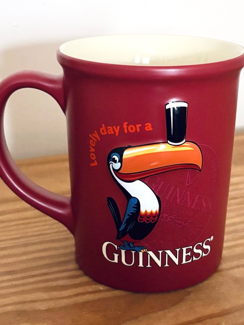 Lovely Day for a Guinness Red Toucan Ceramic Mug